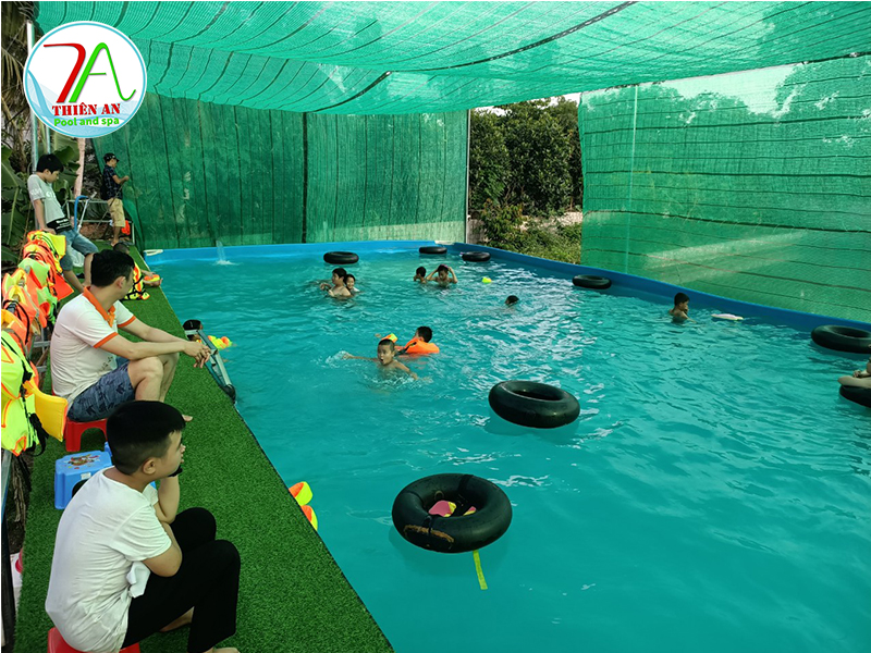 Thiên An hoàn thành lắp đặt bể bơi di động kinh doanh cho gia đình anh Dưỡng, Vĩnh Bảo, TP Hải Phòng